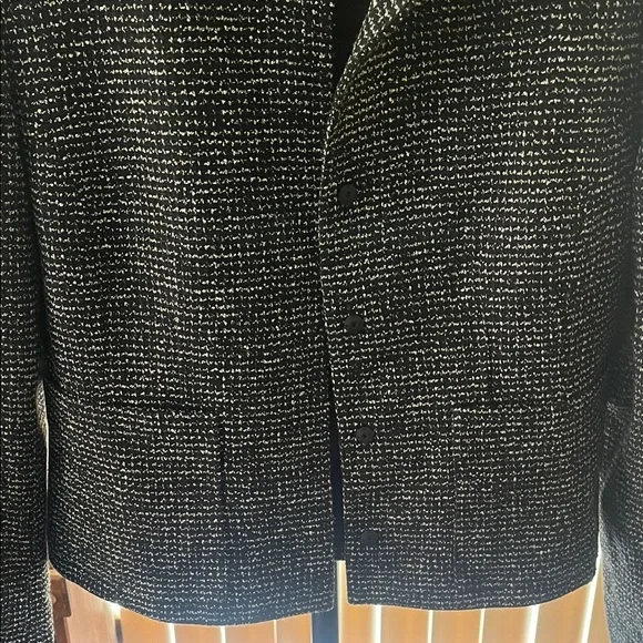 Bloomingdale's Black and White Textured Blazer - Picture 3 of 3
